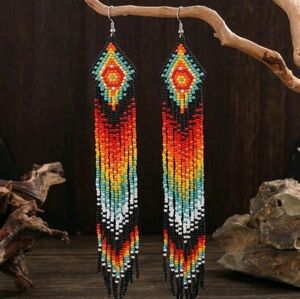 Native American Themed Beaded Earrings